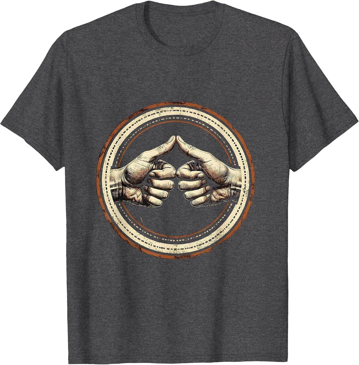 Men's Occupational Therapy Pinch Grip Exercise Illustration T-Shirt - Dark Heather Grey