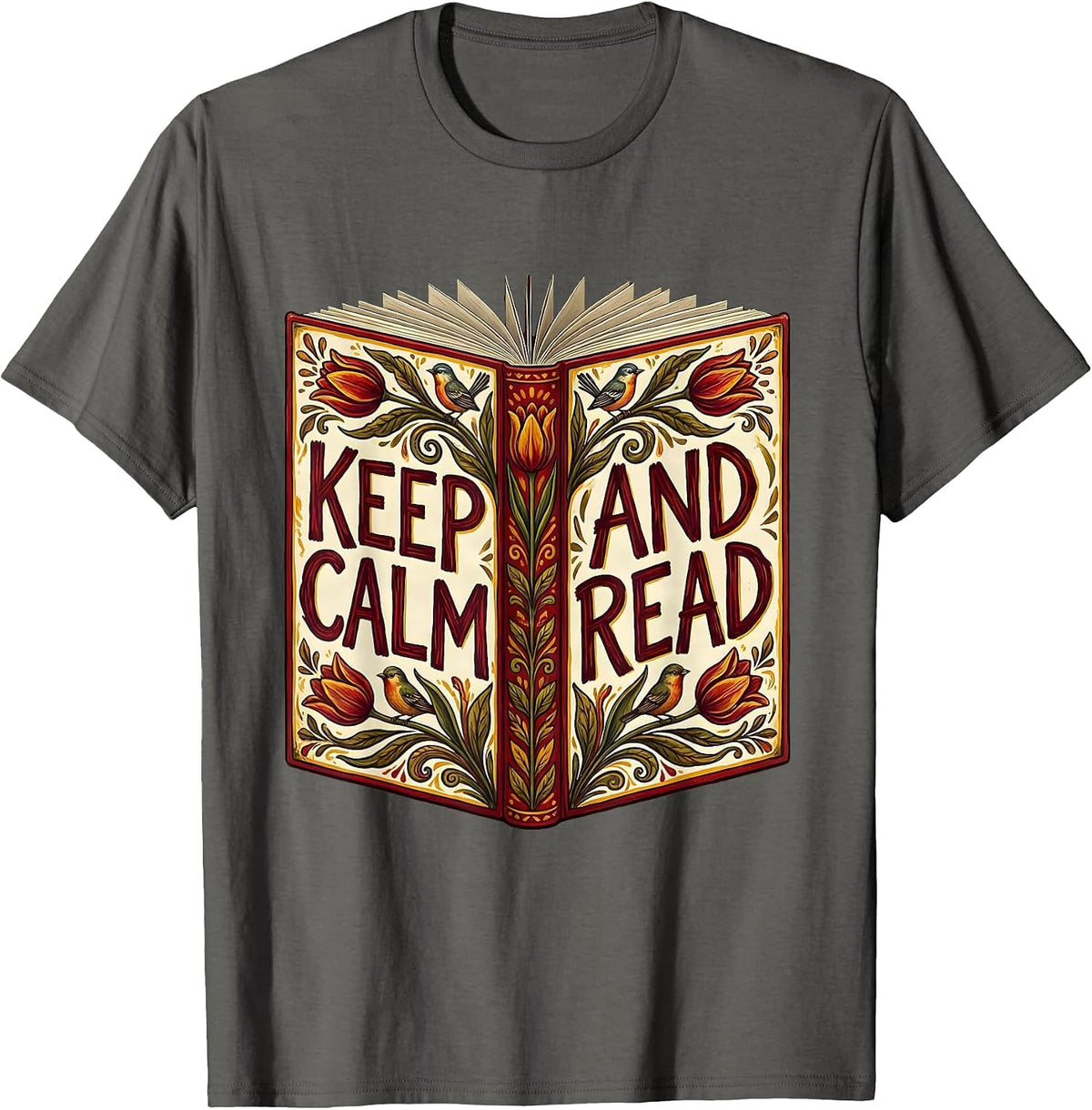 Keep Calm and Read Reading Is My Favorite Sport T-Shirt - Asphalt Grey