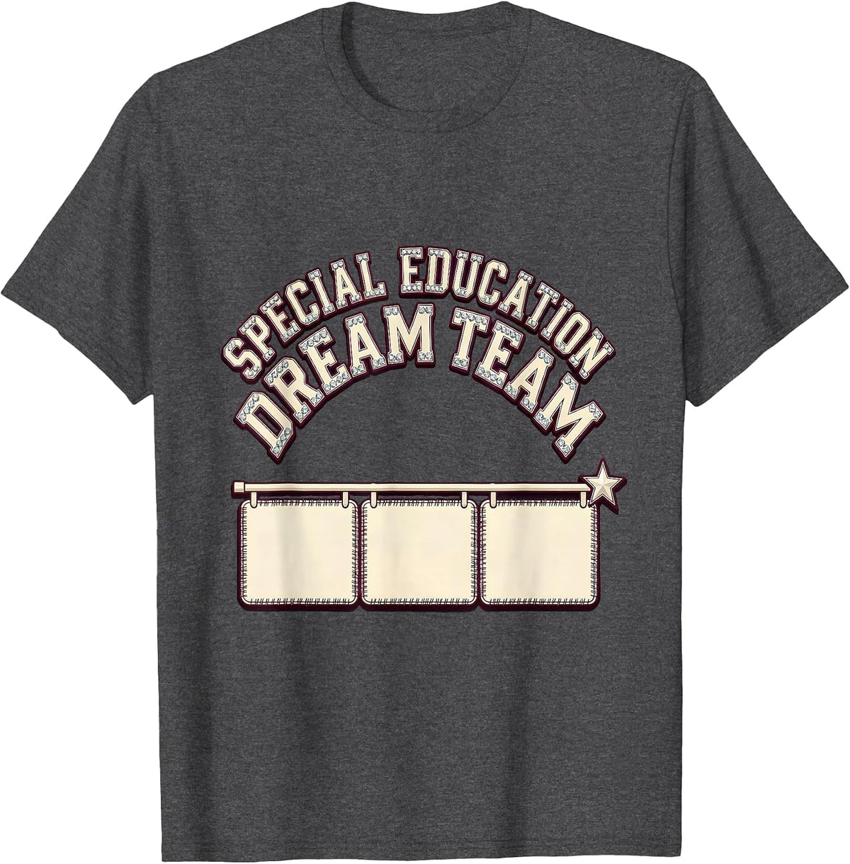Men's Special Education Dream Team Retro SPED Teacher Squad Pride T-Shirt - Dark Heather Grey