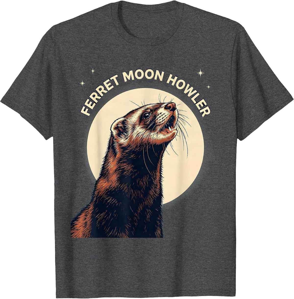 Ferret Moon Howler Funny Ferret Lover Pet Owner Gift T-Shirt - Dark Heather Grey