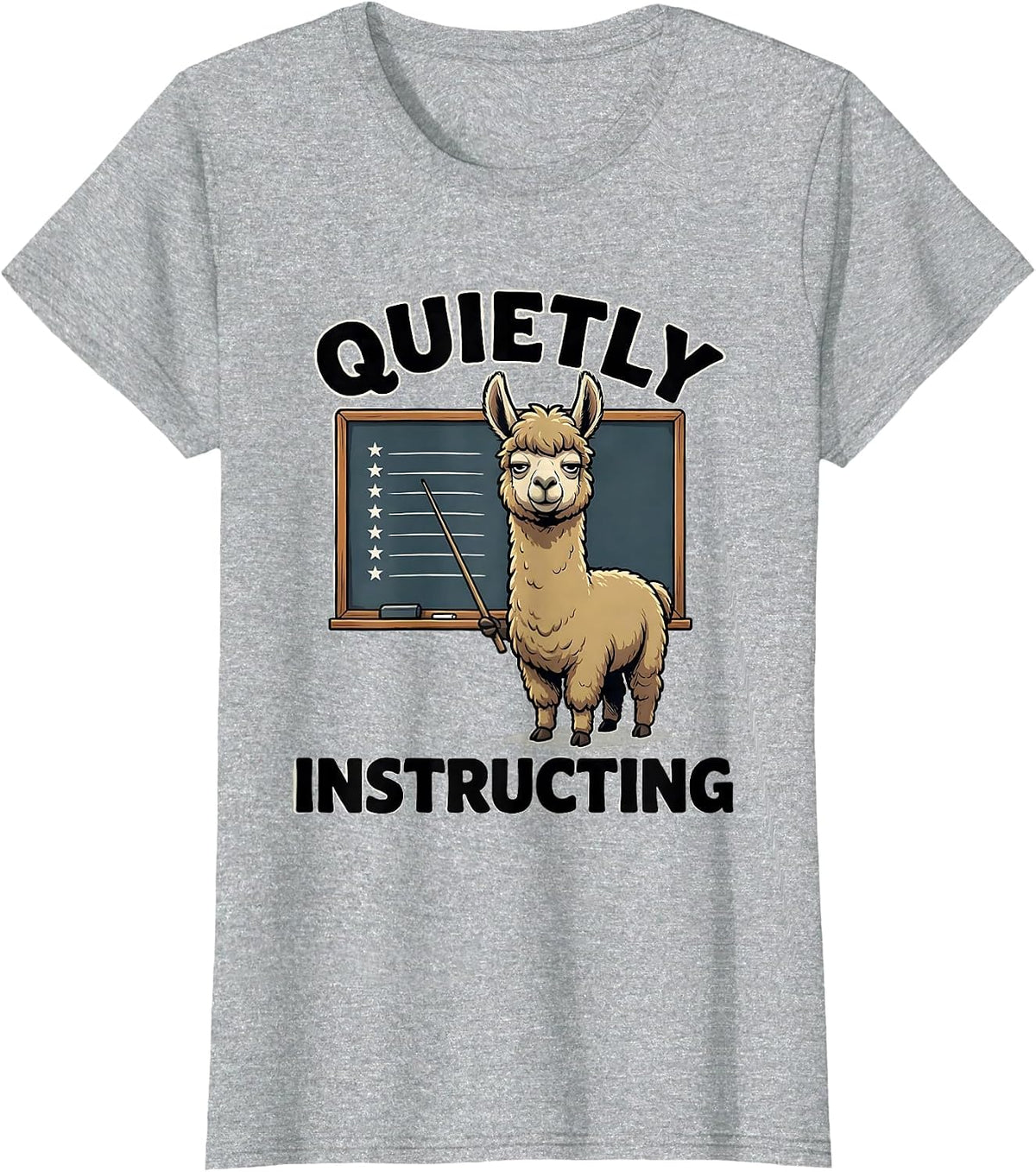 Women's Quietly Instructing Funny Llama Alpaca Pun Gift for Nana T-Shirt - Heather Grey