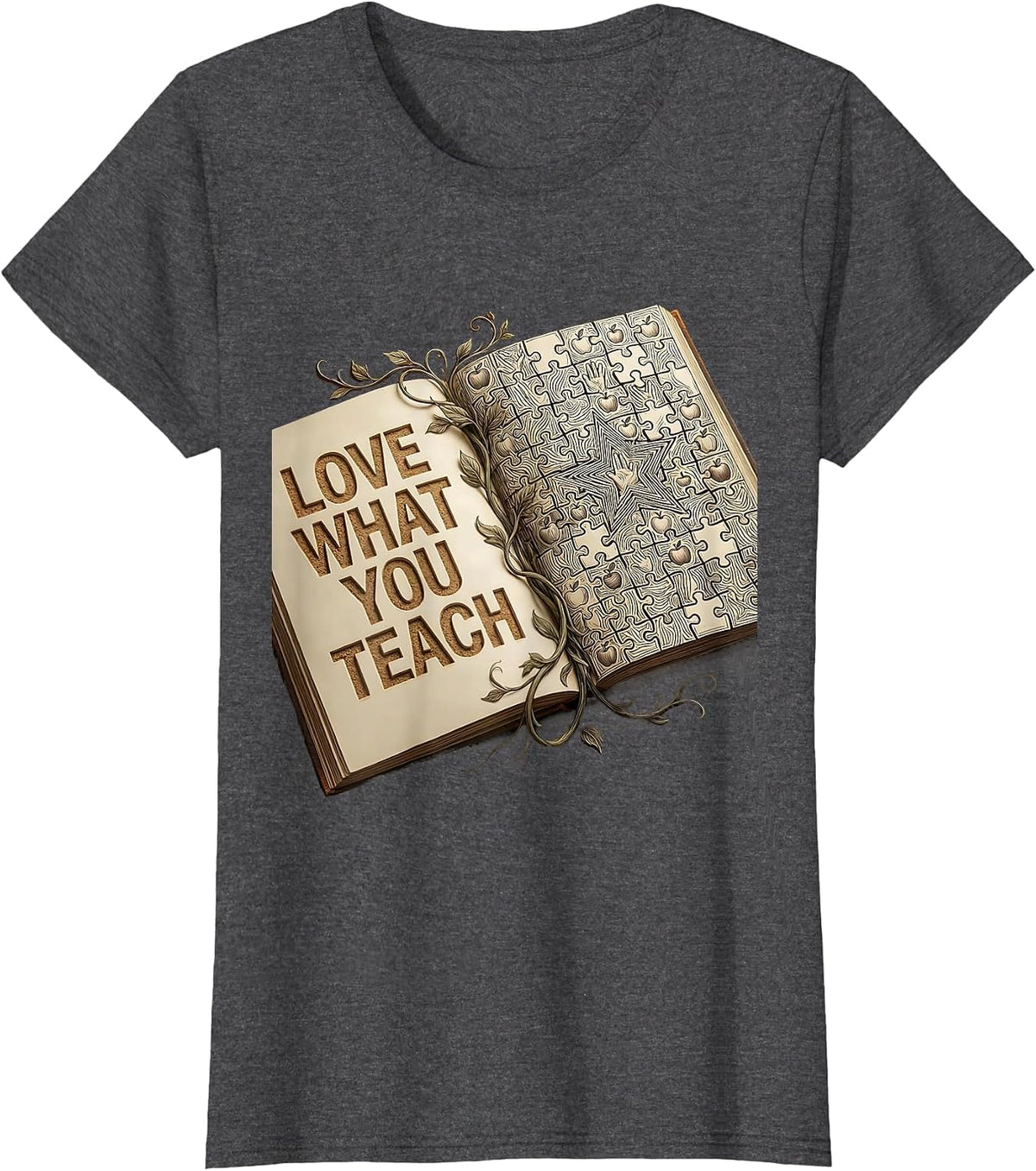 Women's Love What You Teach Special Education Design T-Shirt - Dark Heather Grey