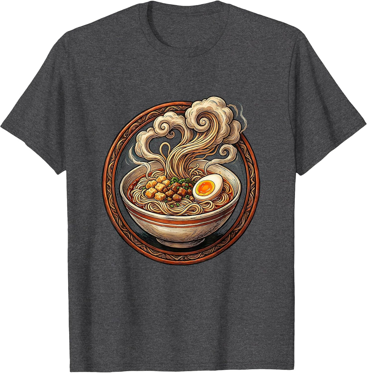 Men's Homebody Ramen Bowl Steaming Noodles Graphic T-Shirt - Dark Heather Grey