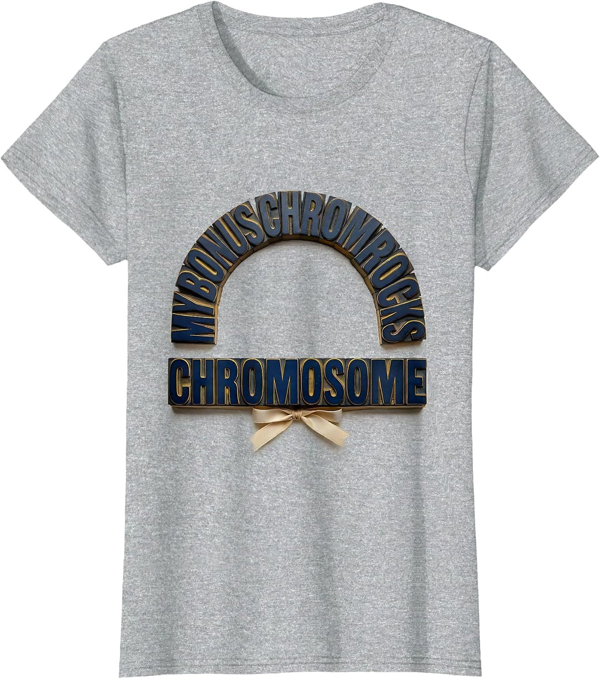 Women's My Bonus Chromosome Rocks Funny Down Syndrome Awareness T-Shirt - Heather Grey