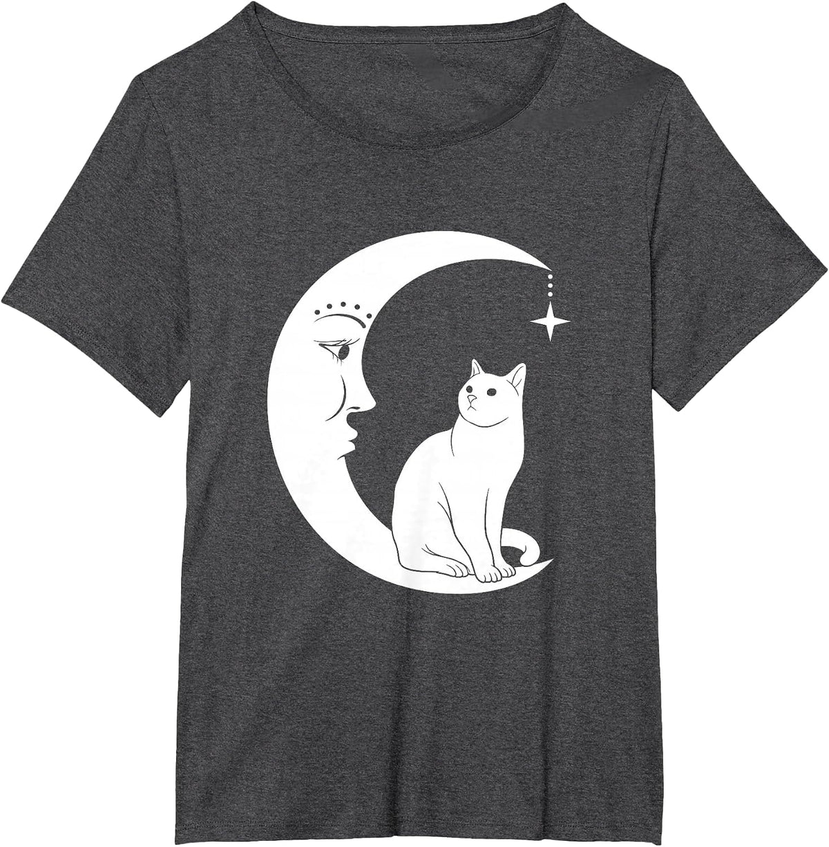 Moon Cat T-Shirt - Dark Heather Grey