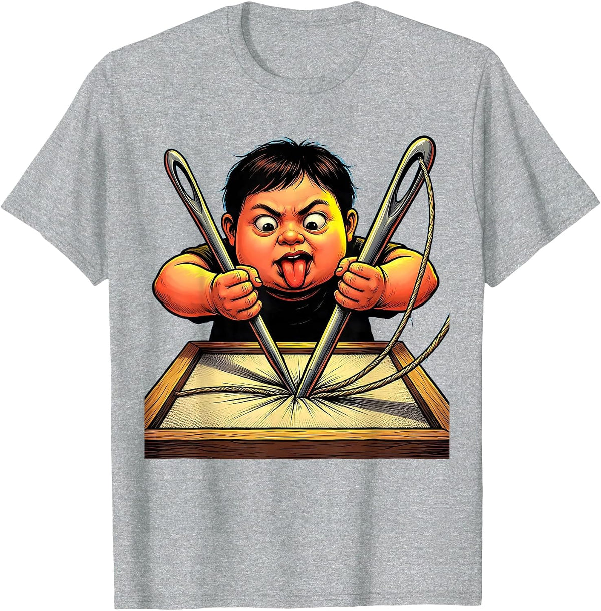 Men's Occupational Therapy Child Threading Needle Art T-Shirt - Heather Grey