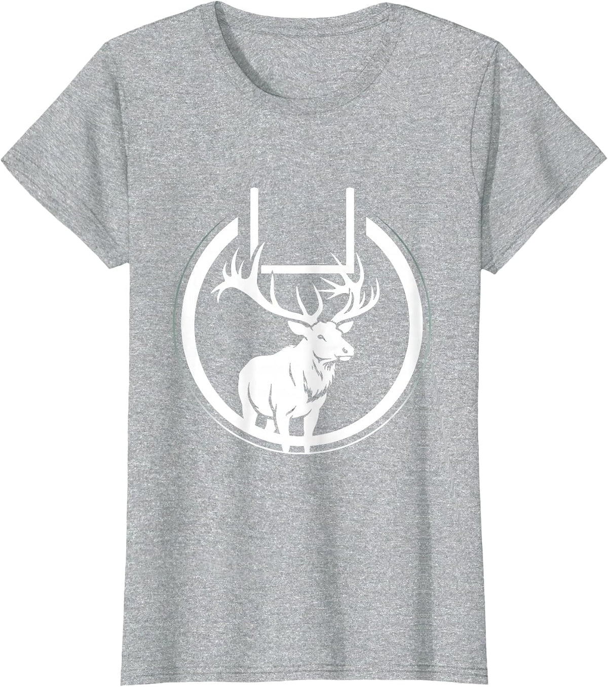 Elk Spirit Animal Football Goalpost Antlers T-Shirt - Heather Grey