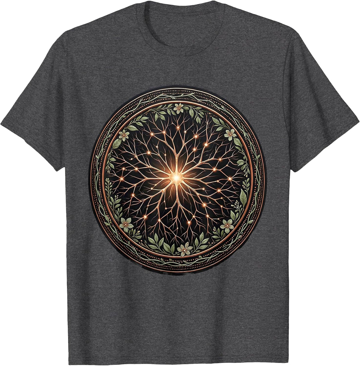 Men's Neuron Constellation Mind Art Design T-Shirt - Dark Heather Grey