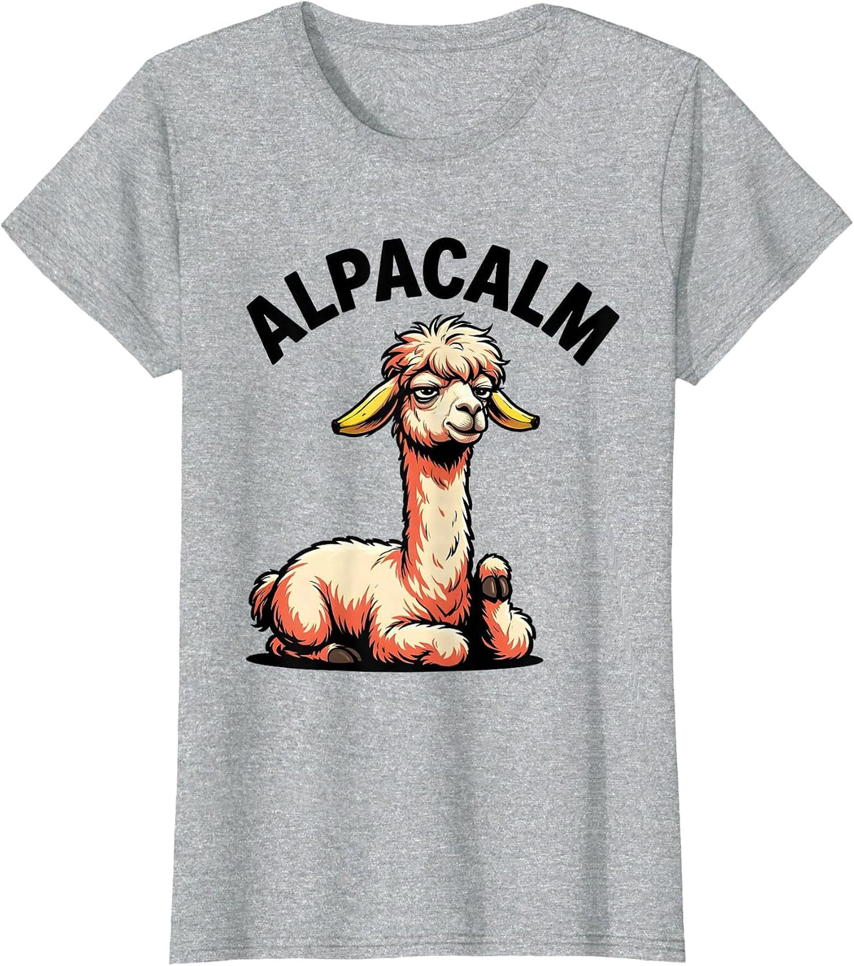 Alpacalm Funny Alpaca Cartoon Llama Lover Gift T-Shirt - Heather Grey