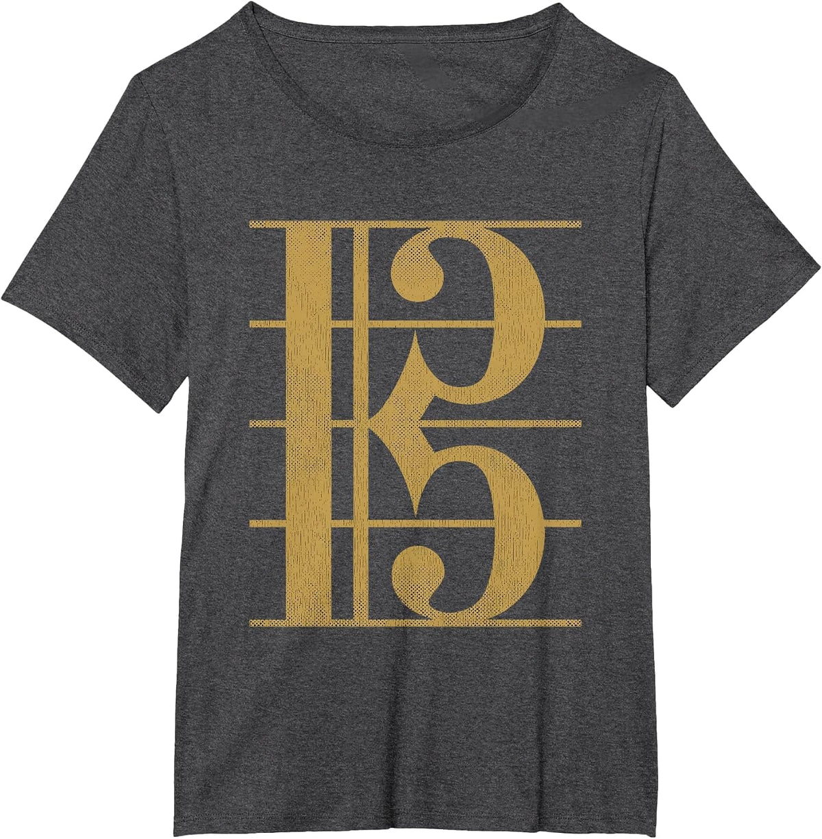 Musician Graphic Clothing Classical Music Altschlüssel T-Shirt - Dark Heather Grey