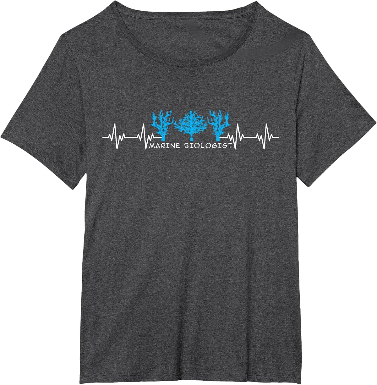 Marine Biologist Marine Biology Heartbeat T-Shirt - Dark Heather Grey