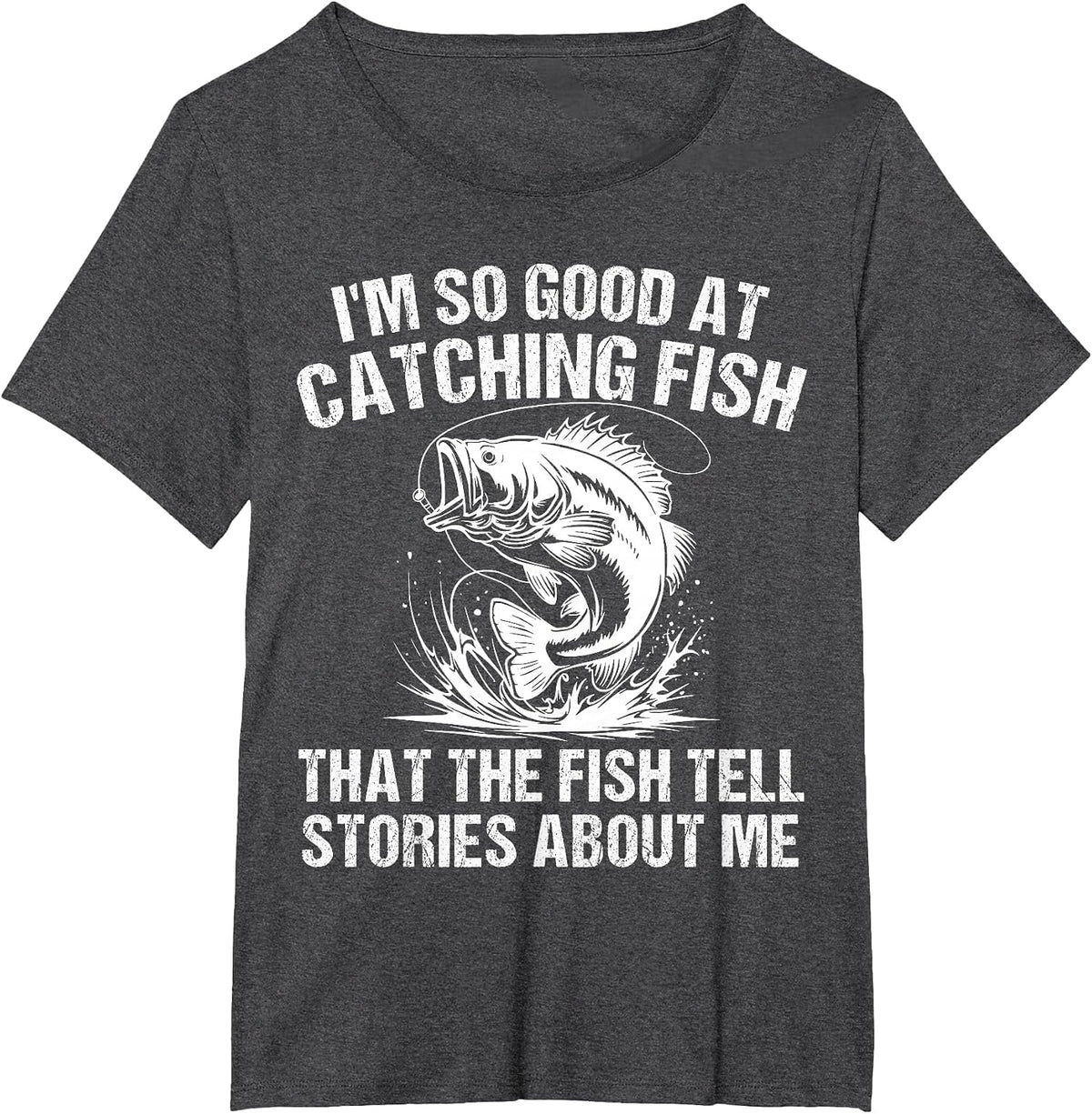 Bass Fishing Fisherman Funny Fisherman Catch Fish T-Shirt - Dark Heather Grey