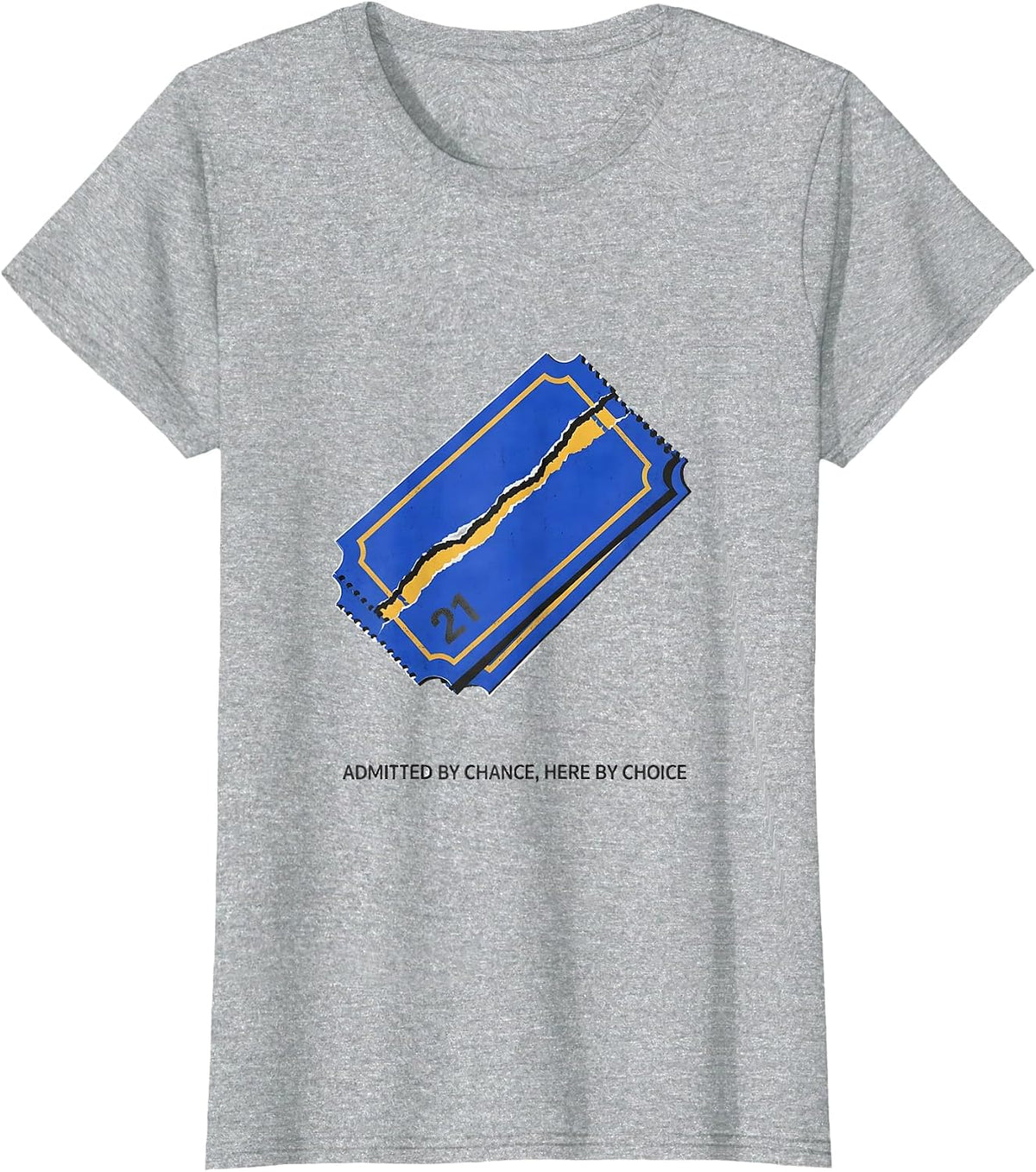 Women's Admitted By Chance, Here By Choice Down Syndrome Awareness T-Shirt - Heather Grey