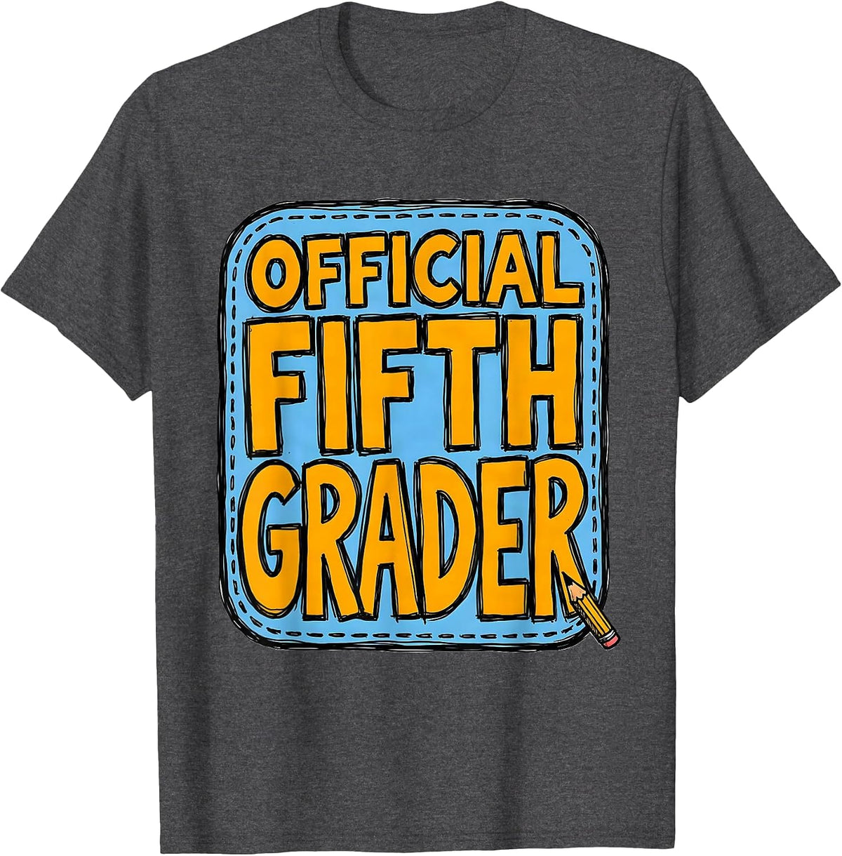 Men's Official Fifth Grader Back To School Kids Teacher First Day T-Shirt - Dark Heather Grey