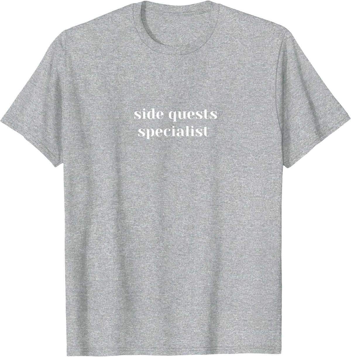 Side Quest Specialist - Aesthetic Rave & Techno Typography T-Shirt - Heather Grey