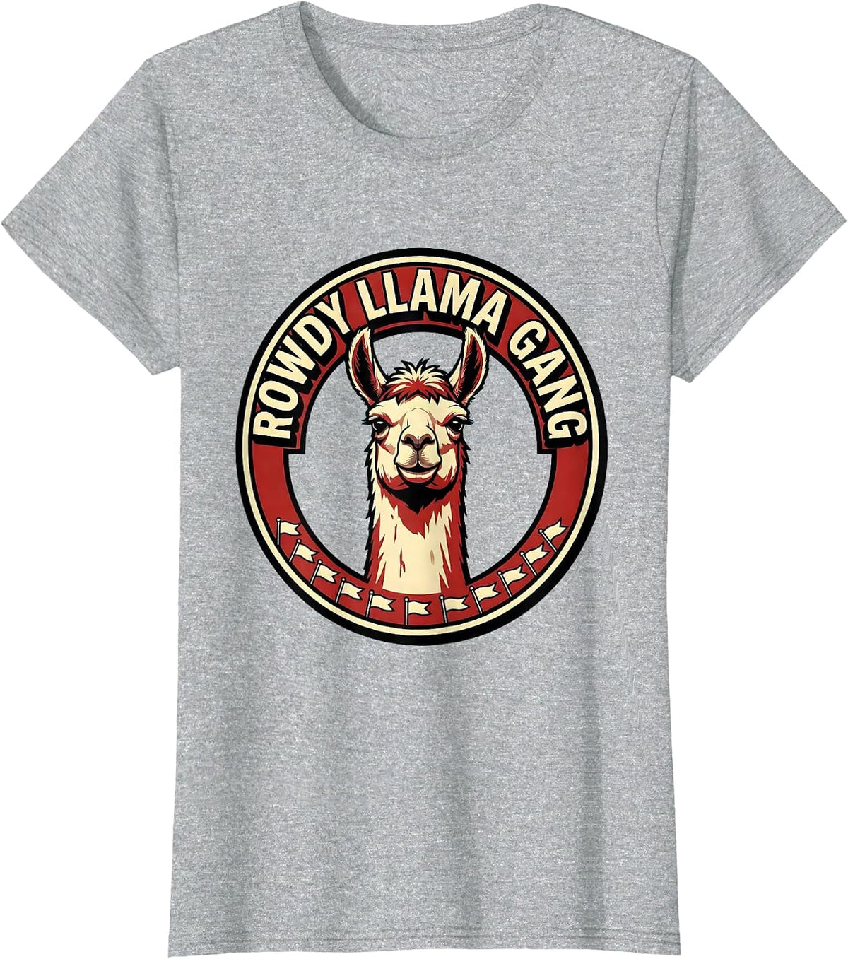 Rowdy Llama Gang Funny Llama Lover Novelty Gift T-Shirt - Heather Grey