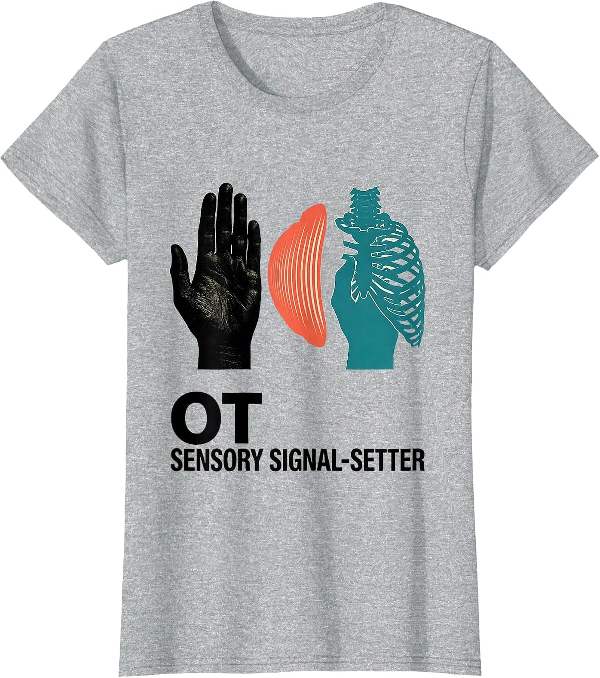 Women's OT, Sensory Signal-Setter Occupational Therapy Back T-Shirt - Heather Grey