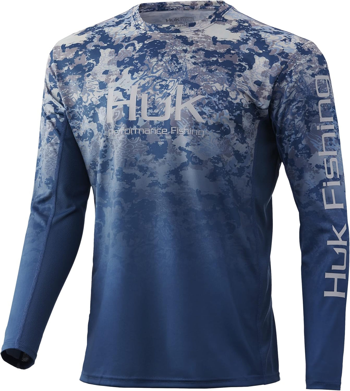 HUK Men's Icon X Camo Long Sleeve Performance Fishing Shirt - Tide Change Fade - Exuma