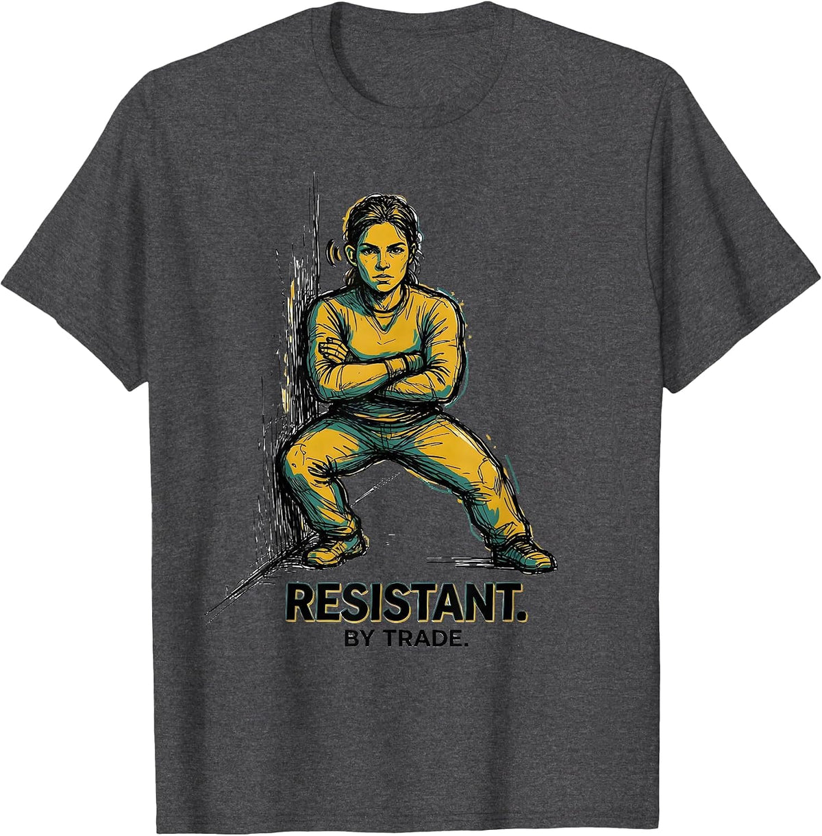 Men's Resistant By Trade Mental Health Counselor Therapist Peer T-Shirt - Dark Heather Grey