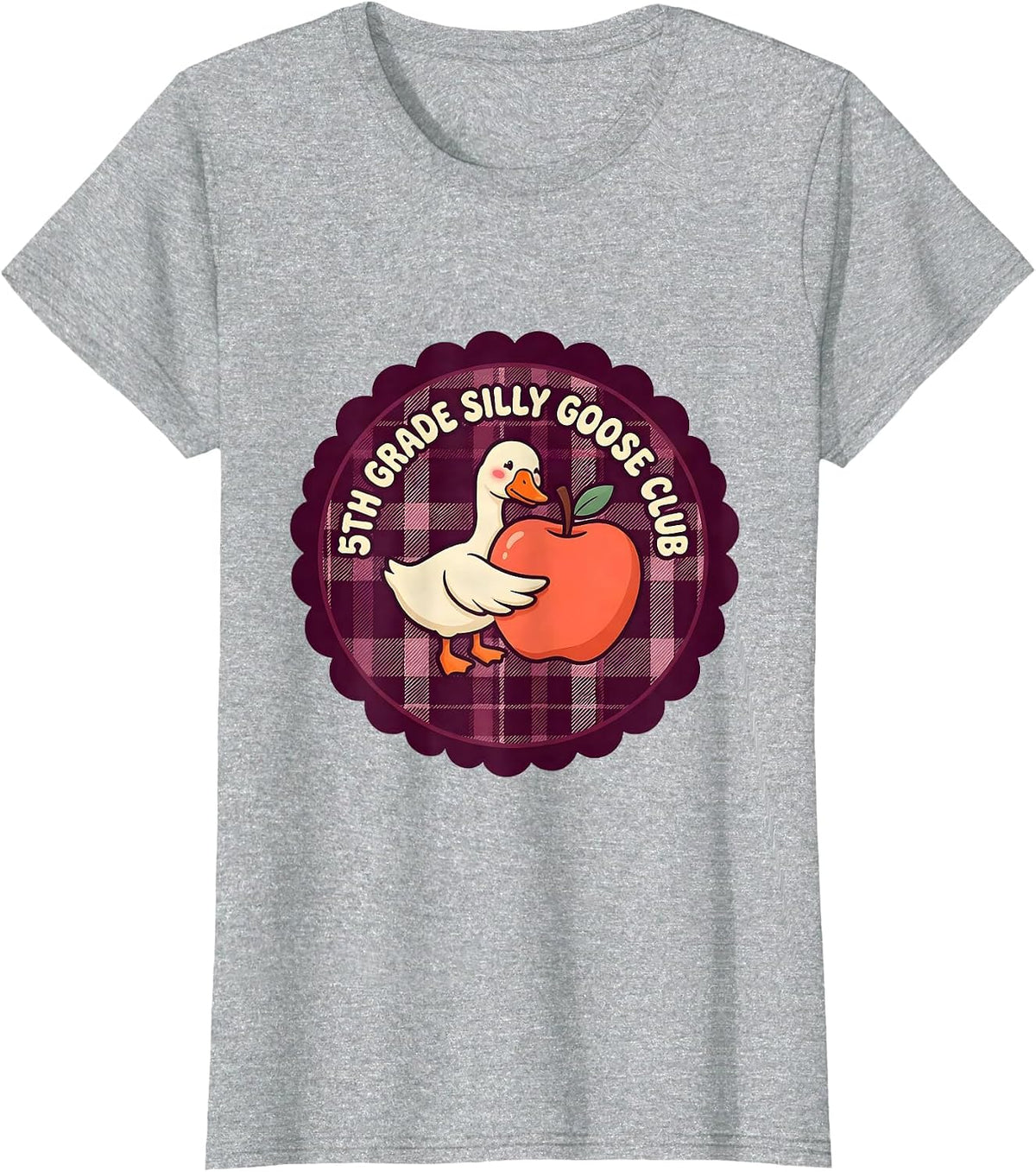 Women's 5th Grade Silly Goose Club Cute Teacher Back To School T-Shirt - Heather Grey