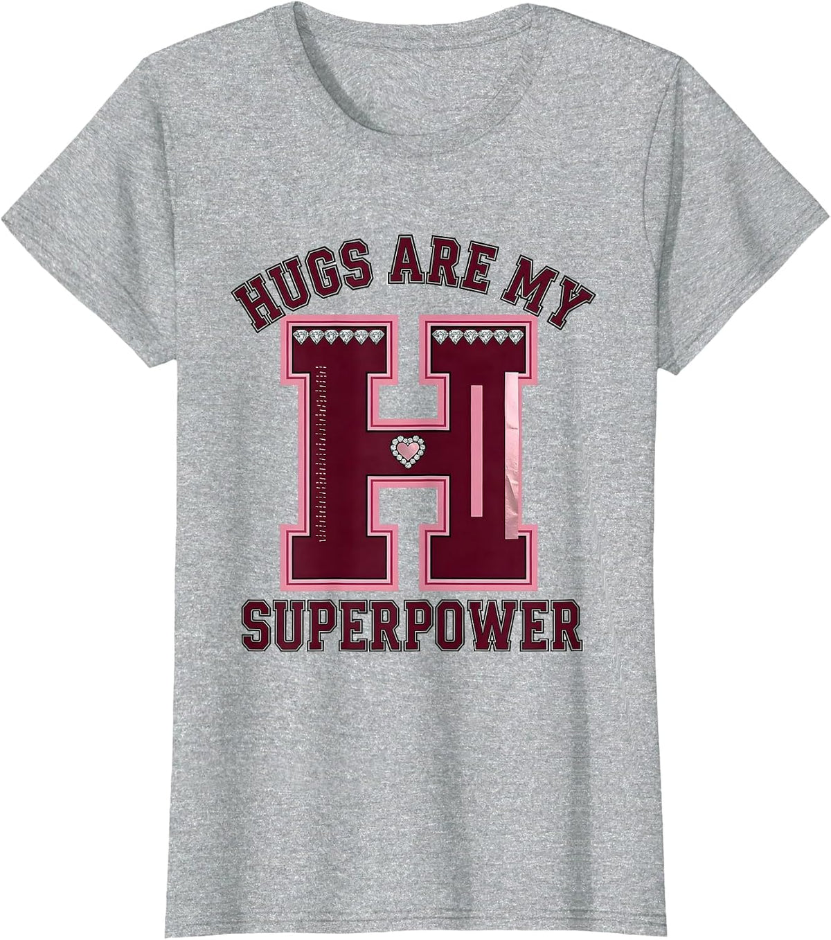 Hugs Are My Superpower Daycare Teacher Design T-Shirt - Heather Grey