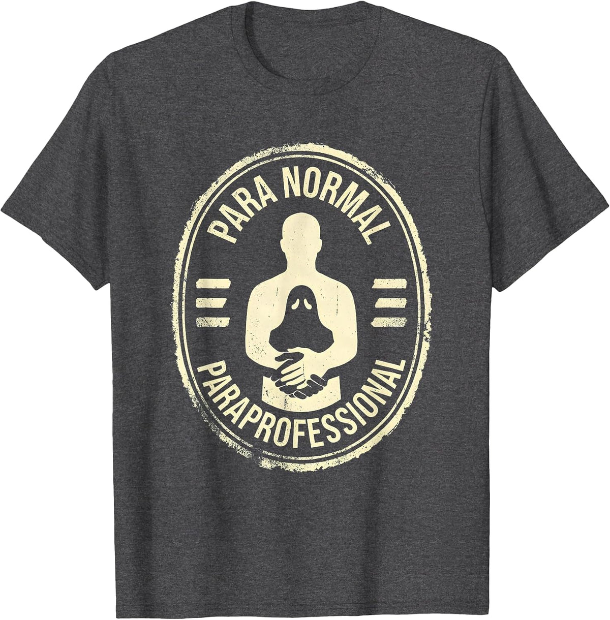 Para Normal Paraprofessional Ghost Halloween SpEd Teacher T-Shirt - Dark Heather Grey
