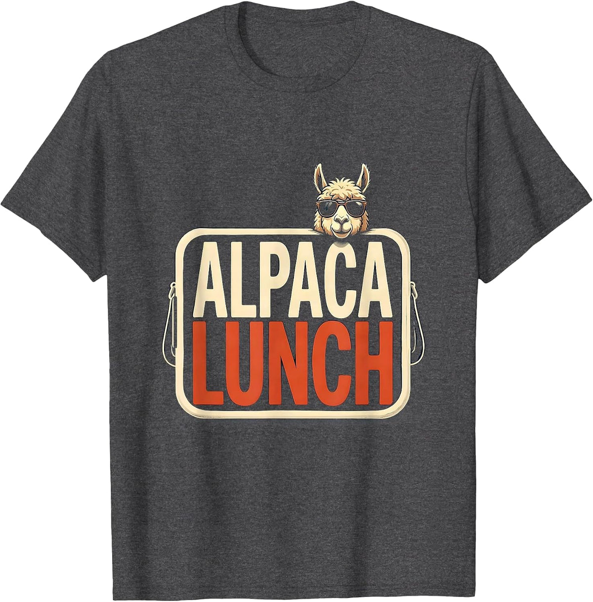 Men's Alpaca Lunch Funny Alpaca Sunglasses Animal Humor Gift T-Shirt - Dark Heather Grey