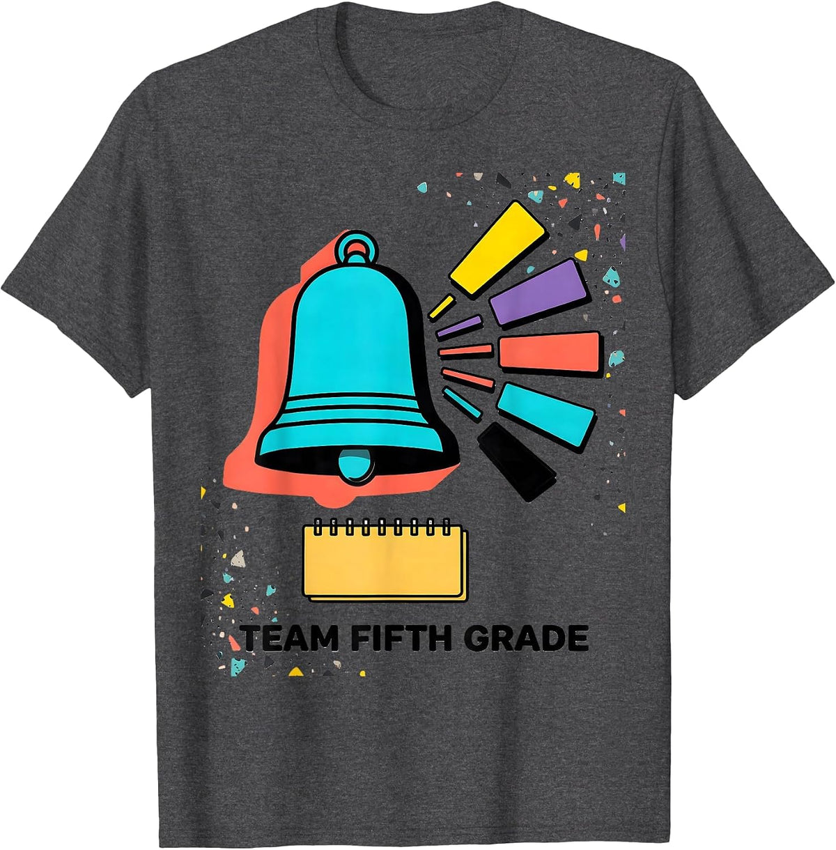 Team Fifth Grade Memphis Postmodern Back To School Student T-Shirt - Dark Heather Grey