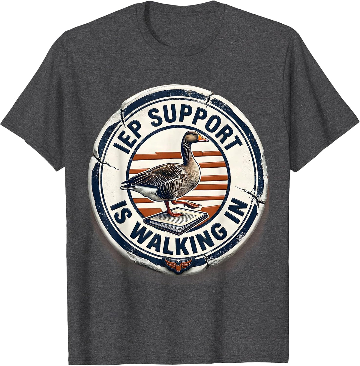 Men's IEP Support Is Walking In Funny Special Education Teacher T-Shirt - Dark Heather Grey