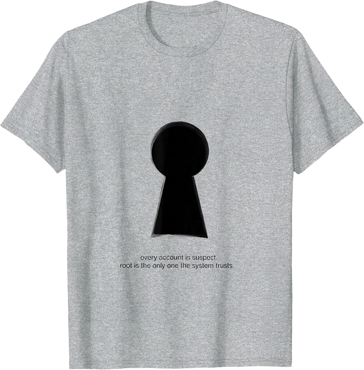 Men's every account is suspect root Linux Sysadmin Humor T-Shirt - Heather Grey