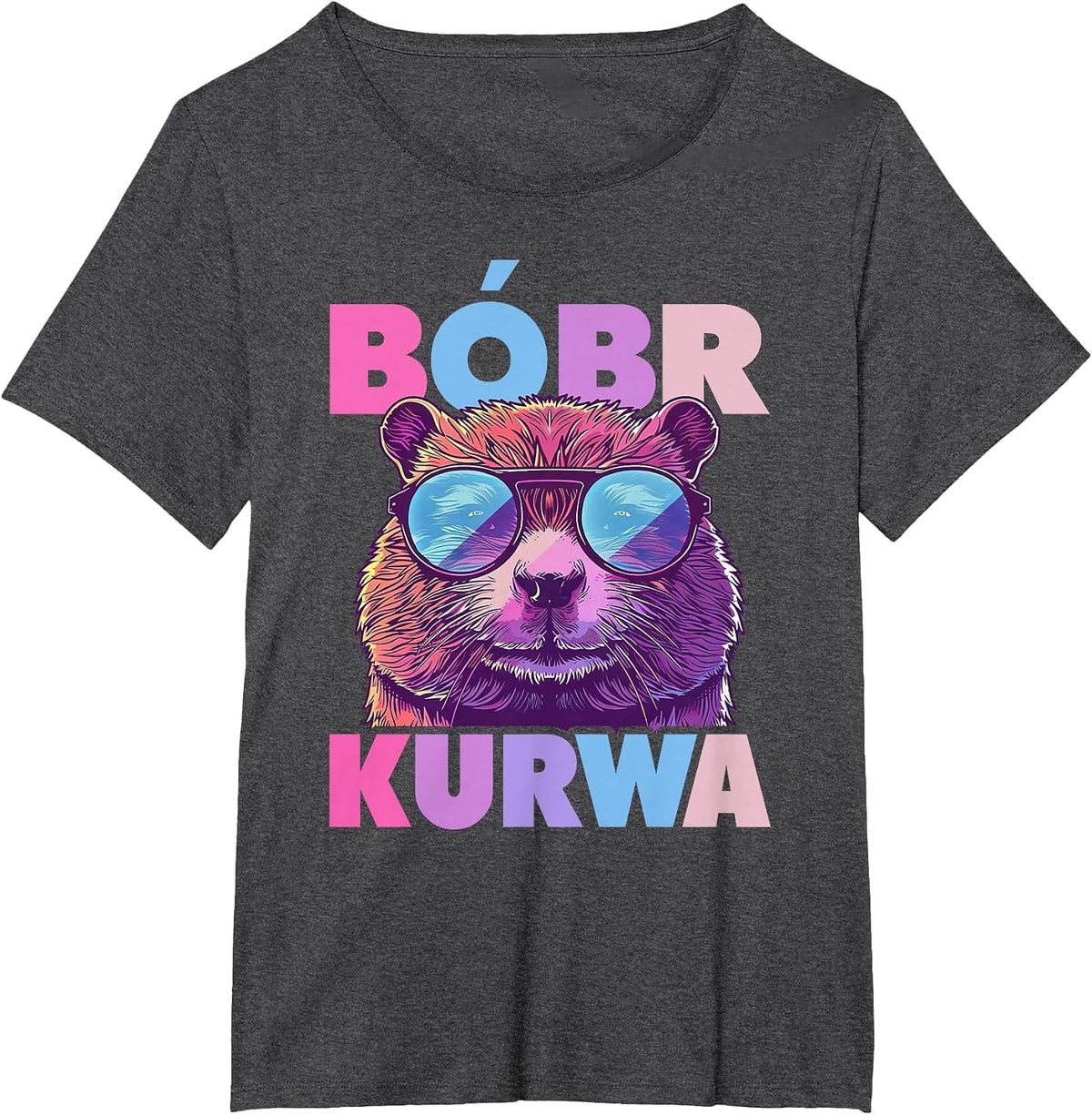 Bobr Kurwa - Bober Beaver Bobr T-Shirt - Dark Heather Grey