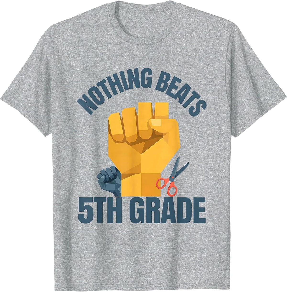 Men's Nothing Beats 5th Grade Back to School Rock Paper Scissors T-Shirt - Heather Grey