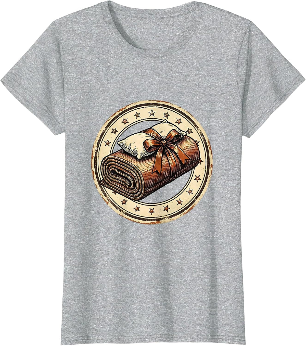 Women's Preschool Teacher Nap Mat Rolled Up Graphic T-Shirt - Heather Grey