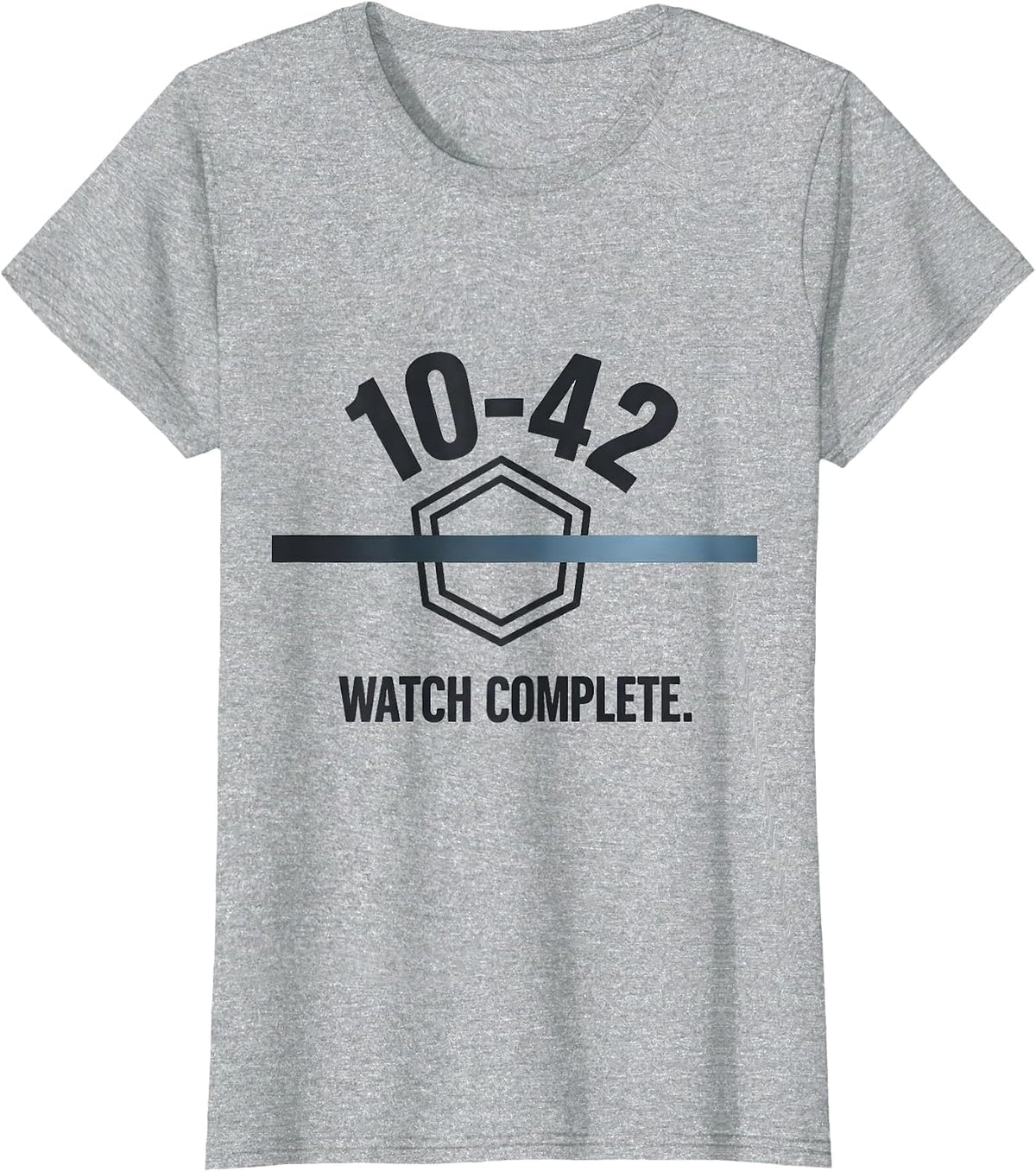 10-42 Watch Complete Thin Blue Line Police Support Tribute T-Shirt - Heather Grey