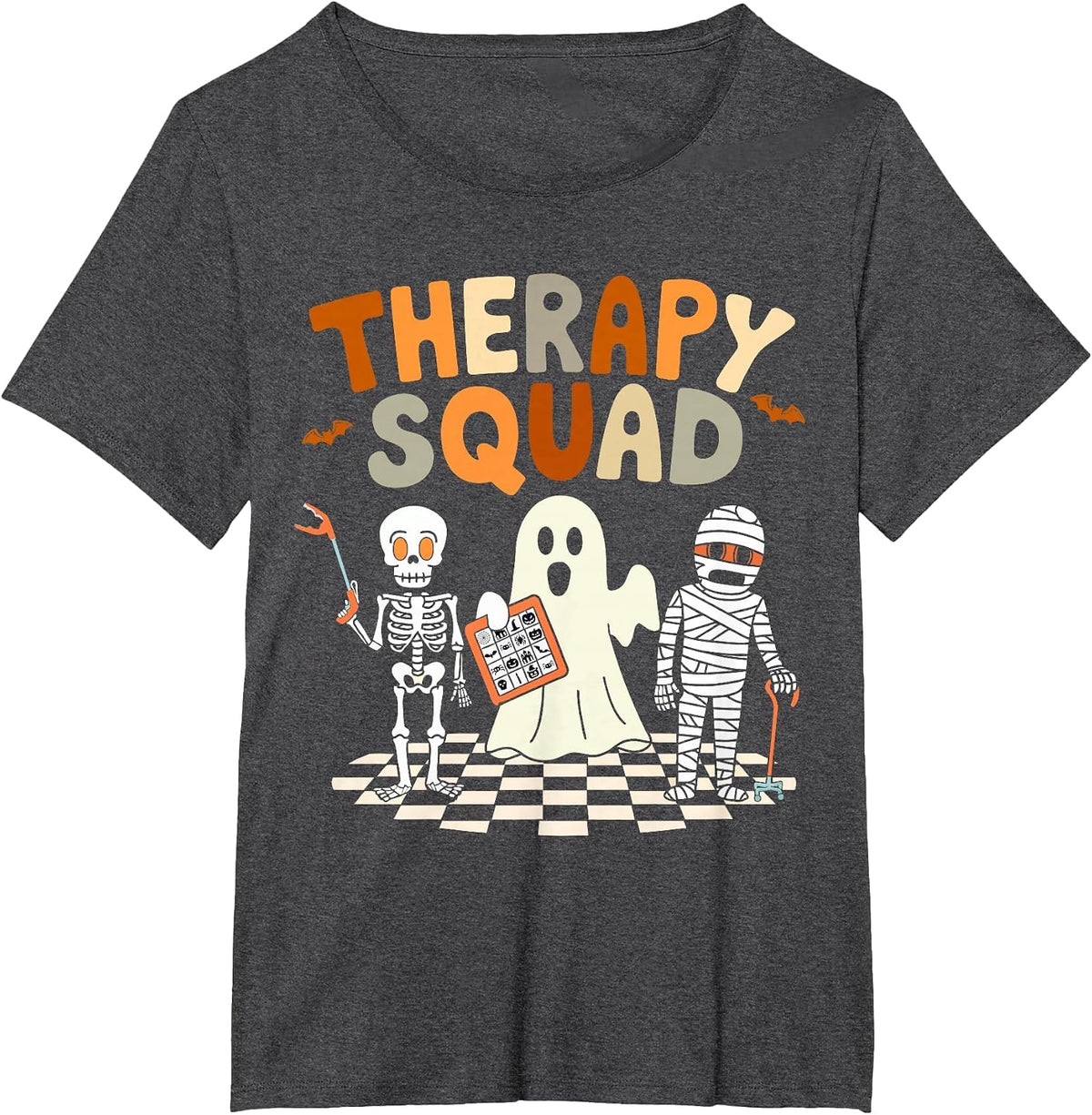 Funny Therapy Squad Retro OT PT Team Cute Halloween Physical T-Shirt - Dark Heather Grey