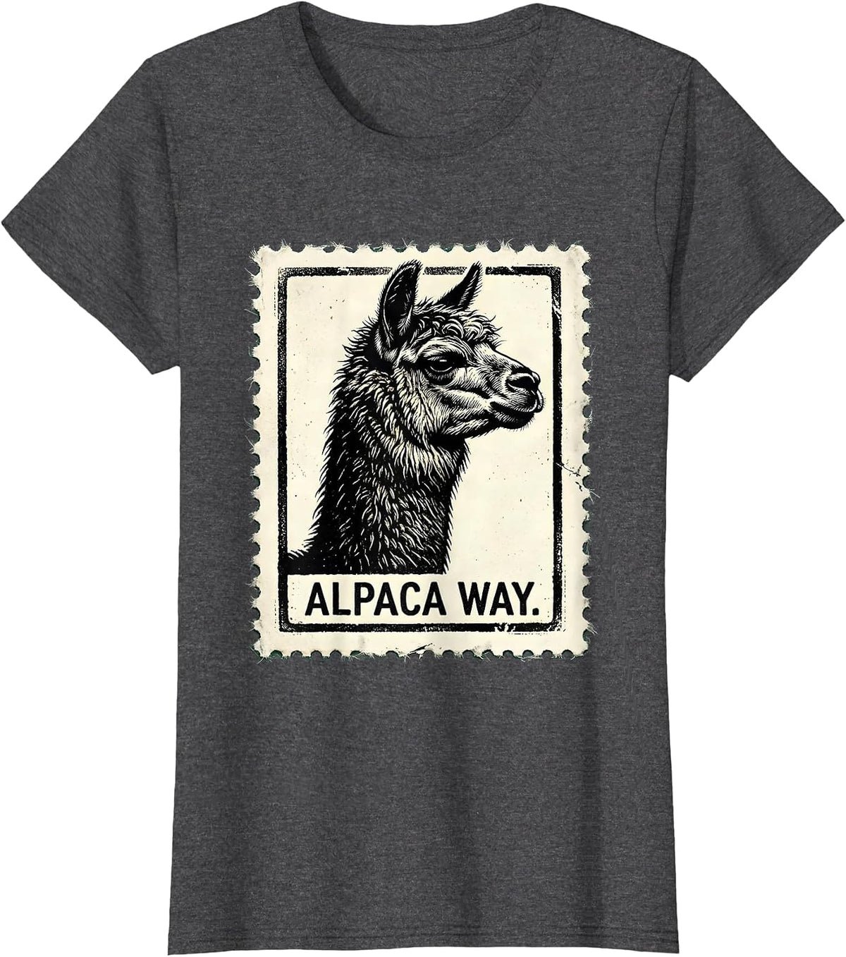 Women's Alpaca Way Funny Alpaca Lover Animal Humor Novelty T-Shirt - Dark Heather Grey