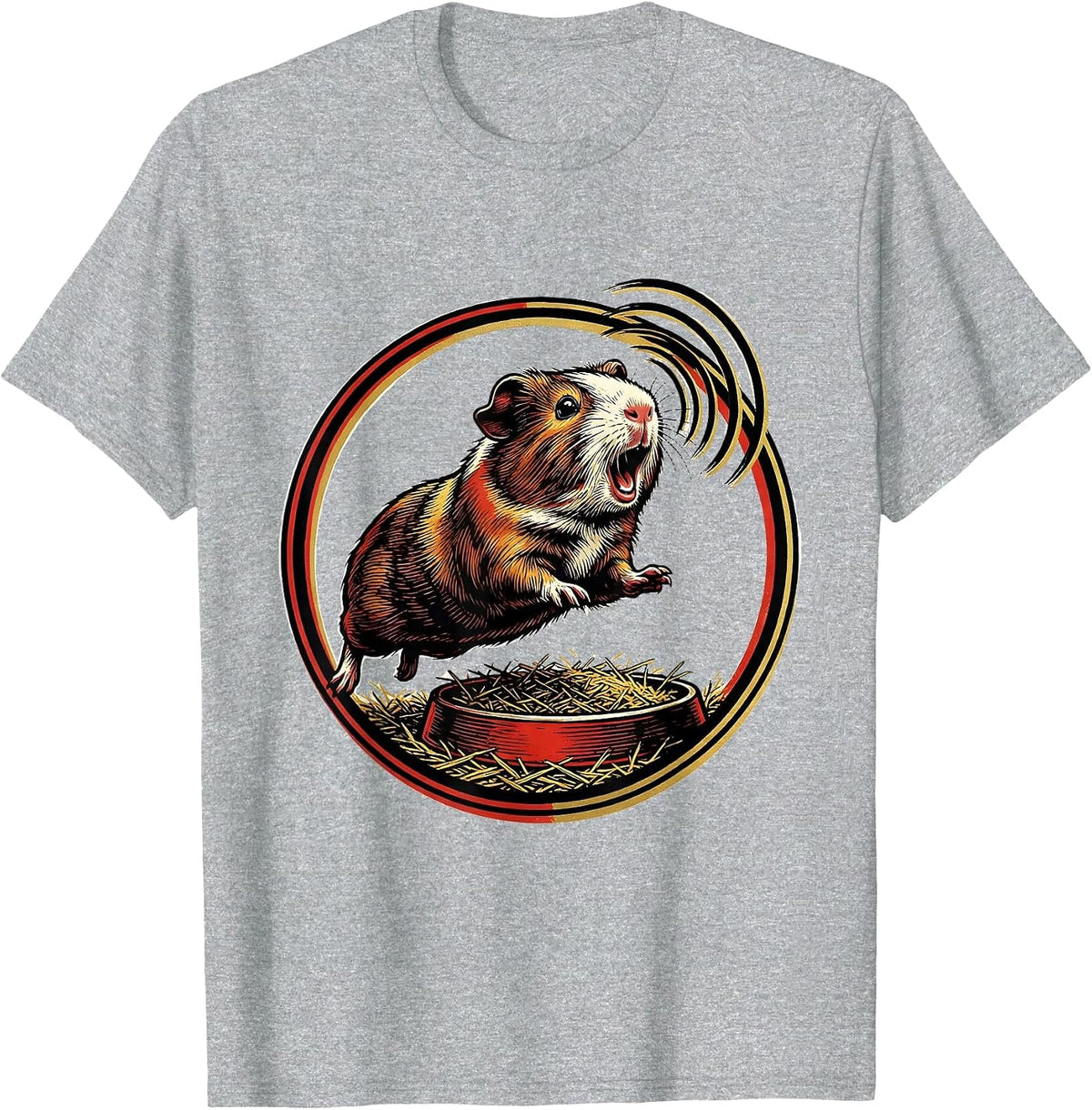 Men's Sealed Guinea Pig Badge Funny Pet Lover Gift T-Shirt - Heather Grey