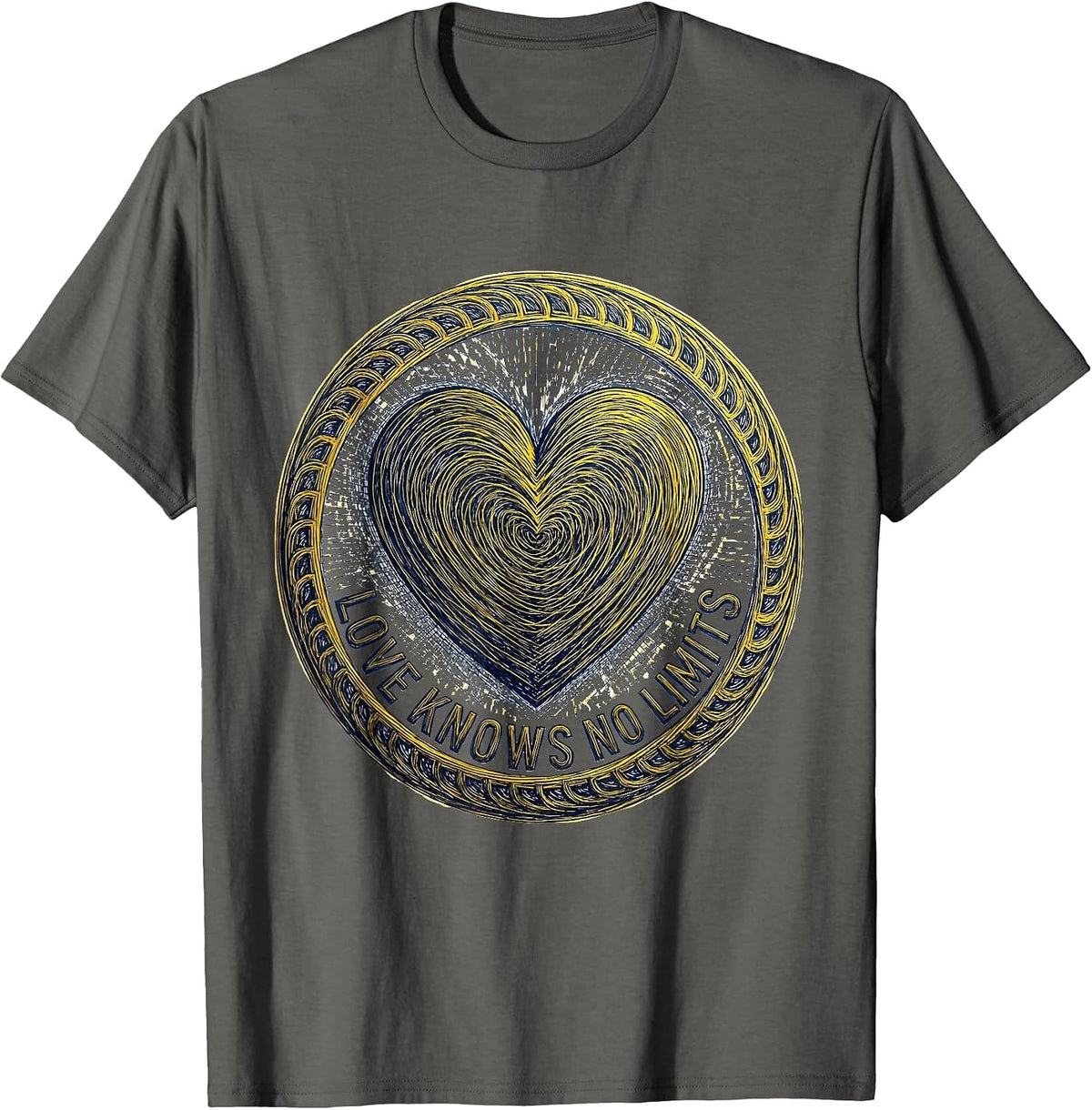 Men's Down Syndrome Awareness Love Knows No Limits T-Shirt - Asphalt Grey
