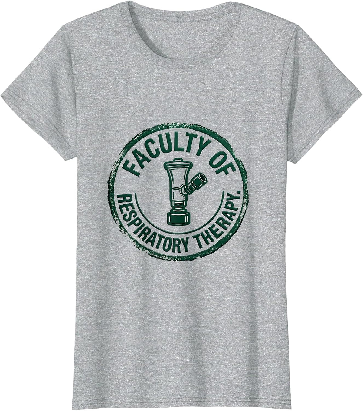 Faculty of Respiratory Therapy Rubber Stamp Respiratory T-Shirt - Heather Grey