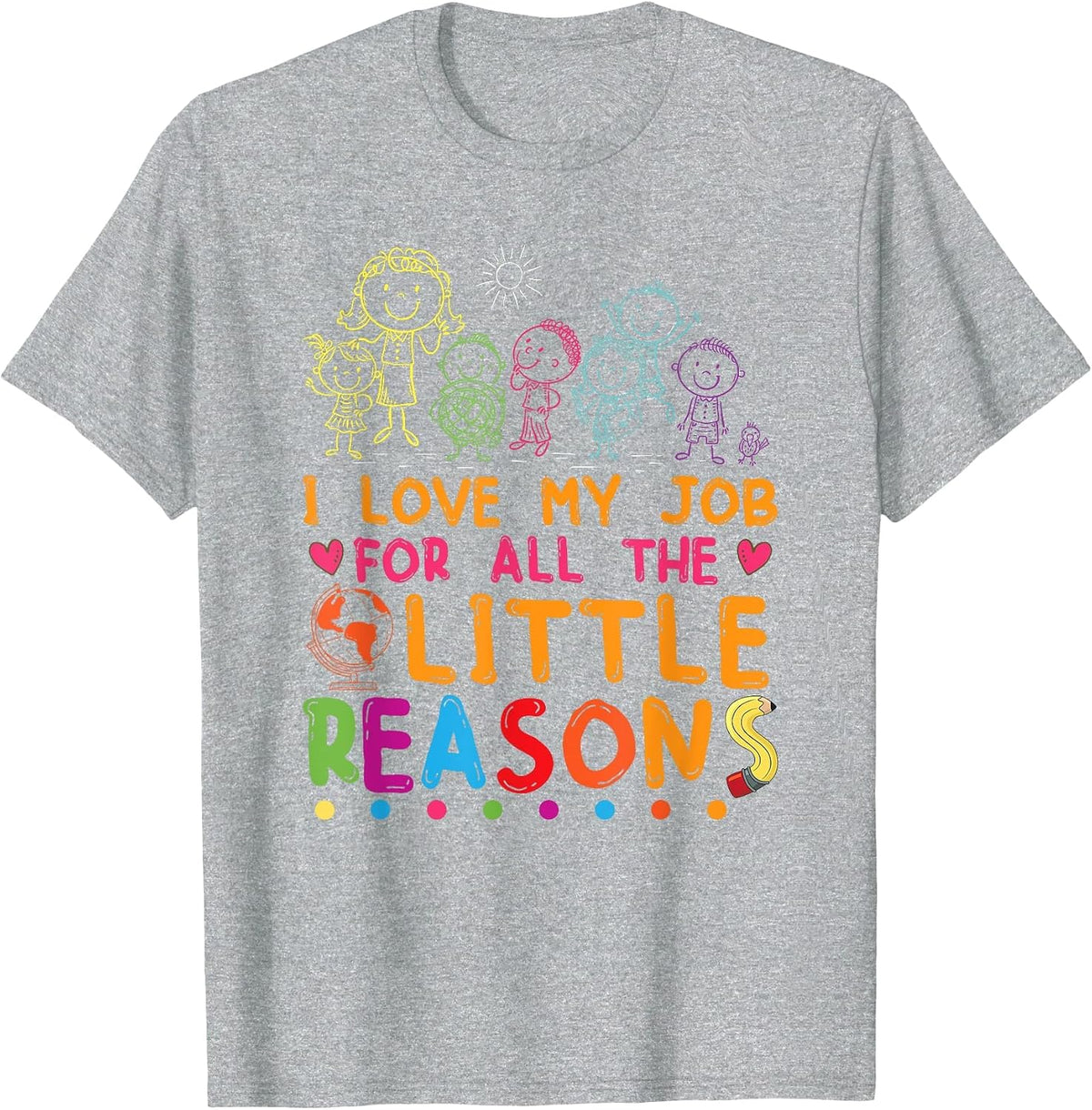 Teacher Pre-K Daycare Teacher Childcare Provider T-Shirt - Heather Grey