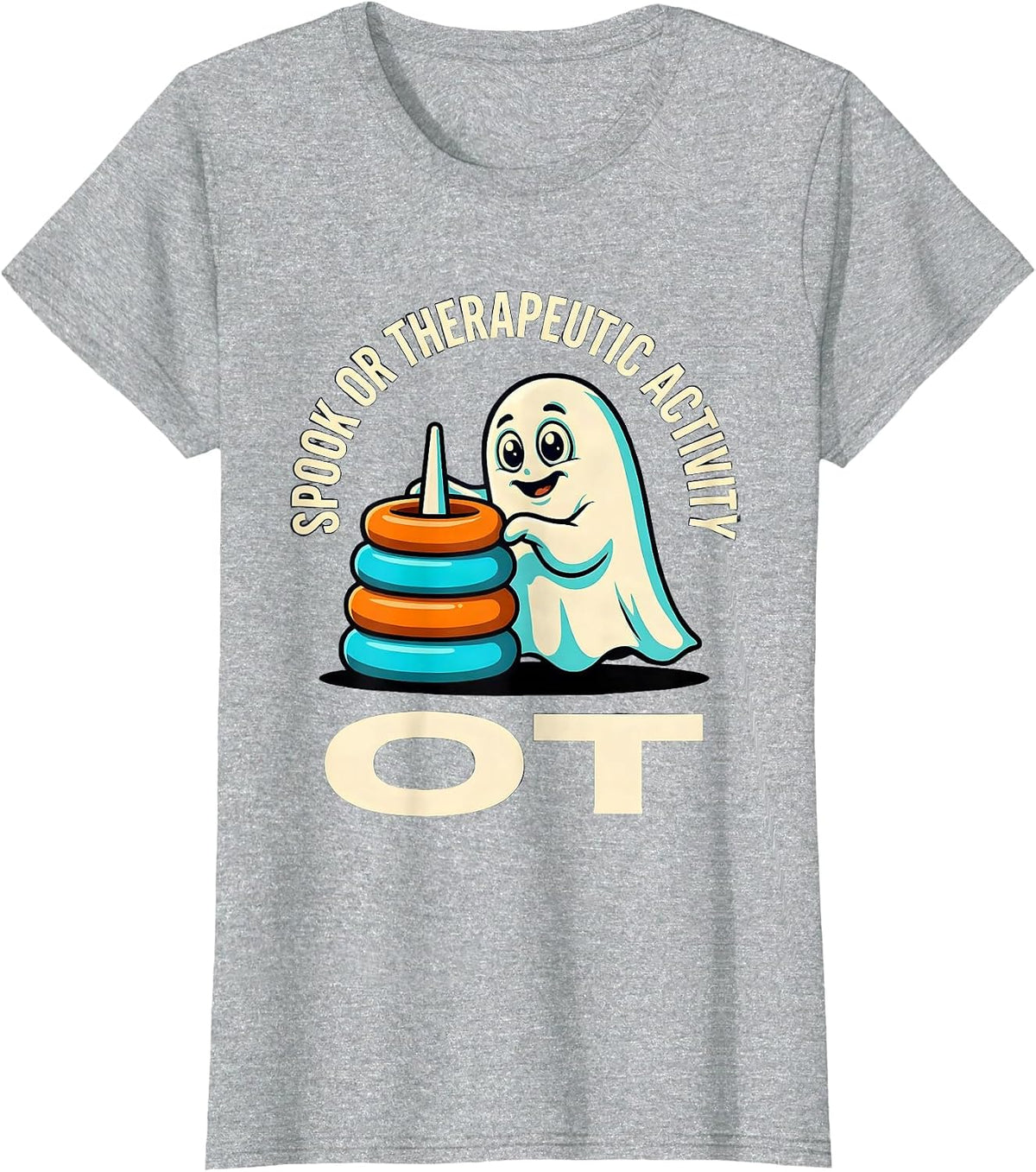 Women's Spook Or Therapeutic Activity OT Funny Occupational T-Shirt - Heather Grey