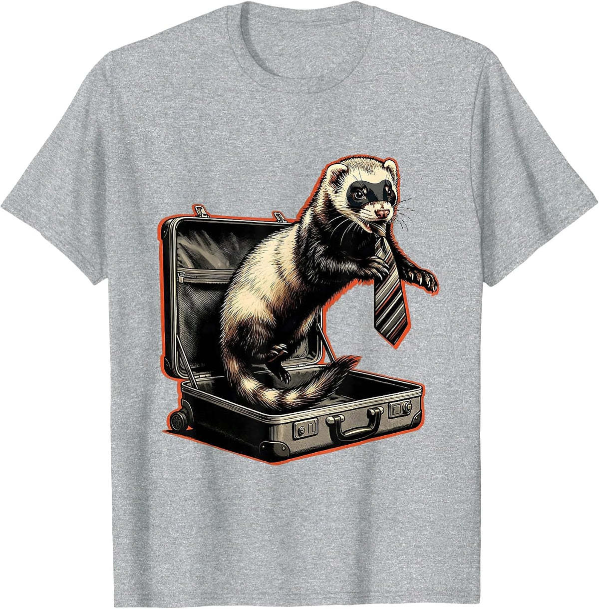 Men's Ferret Suitcase Burst Funny Ferret Lover Gift T-Shirt - Heather Grey