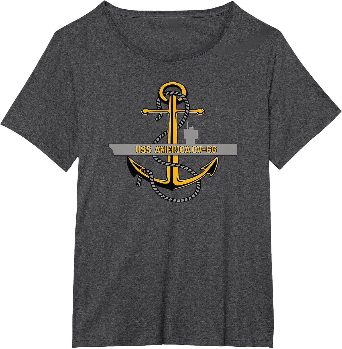 Aircraft Carrier USS America CV-66 Veterans Day Front&Back T-Shirt - Dark Heather Grey