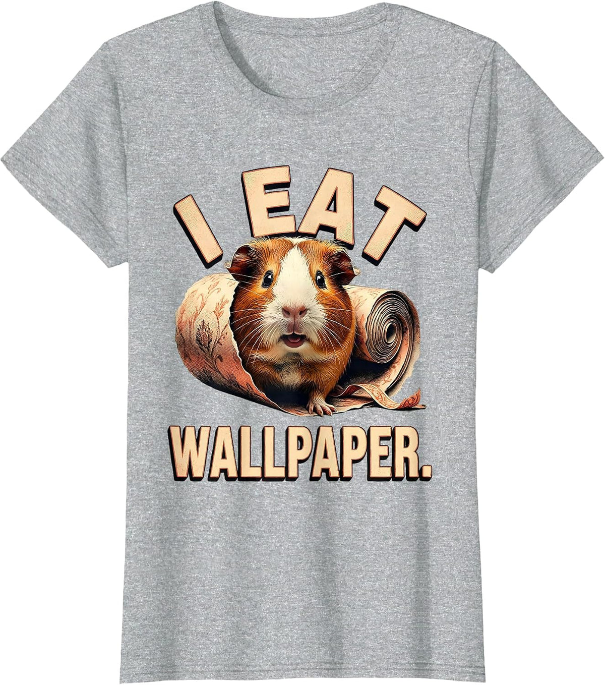 I Eat Wallpaper Surreal Absurdist Animal Meme Humor T-Shirt - Heather Grey