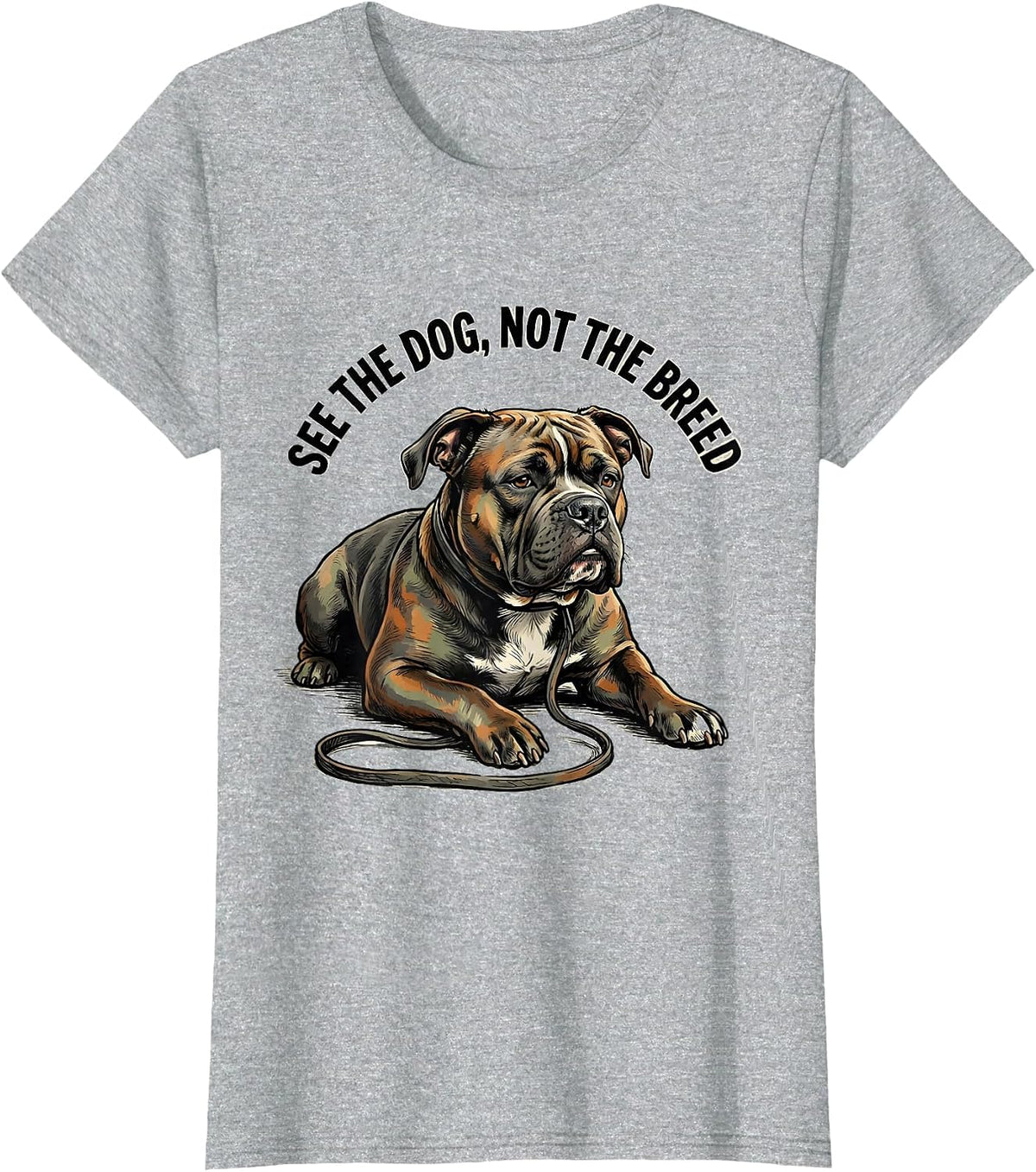 See The Dog, Not The Breed Funny Pit Bull Lover Awareness T-Shirt - Heather Grey