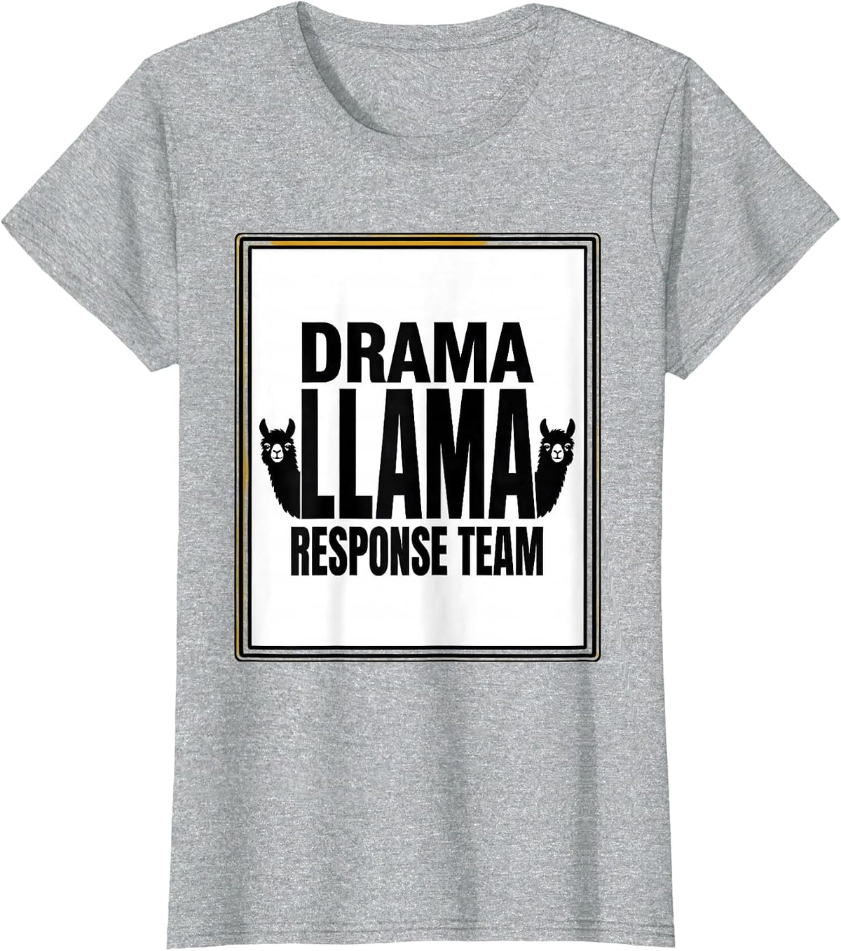 Women's Drama Llama Response Team Funny Llama Lover Gift T-Shirt - Heather Grey