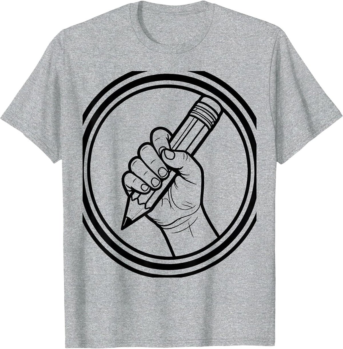 Men's Occupational Therapy Pencil Grip Child Illustration T-Shirt - Heather Grey