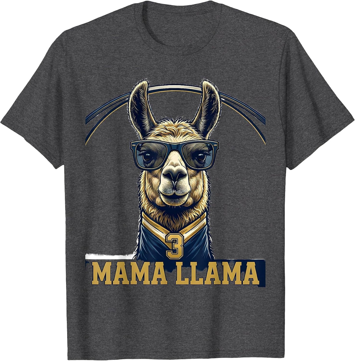 Mama Llama Funny Animal Humor Llama Lover Gift T-Shirt - Dark Heather Grey