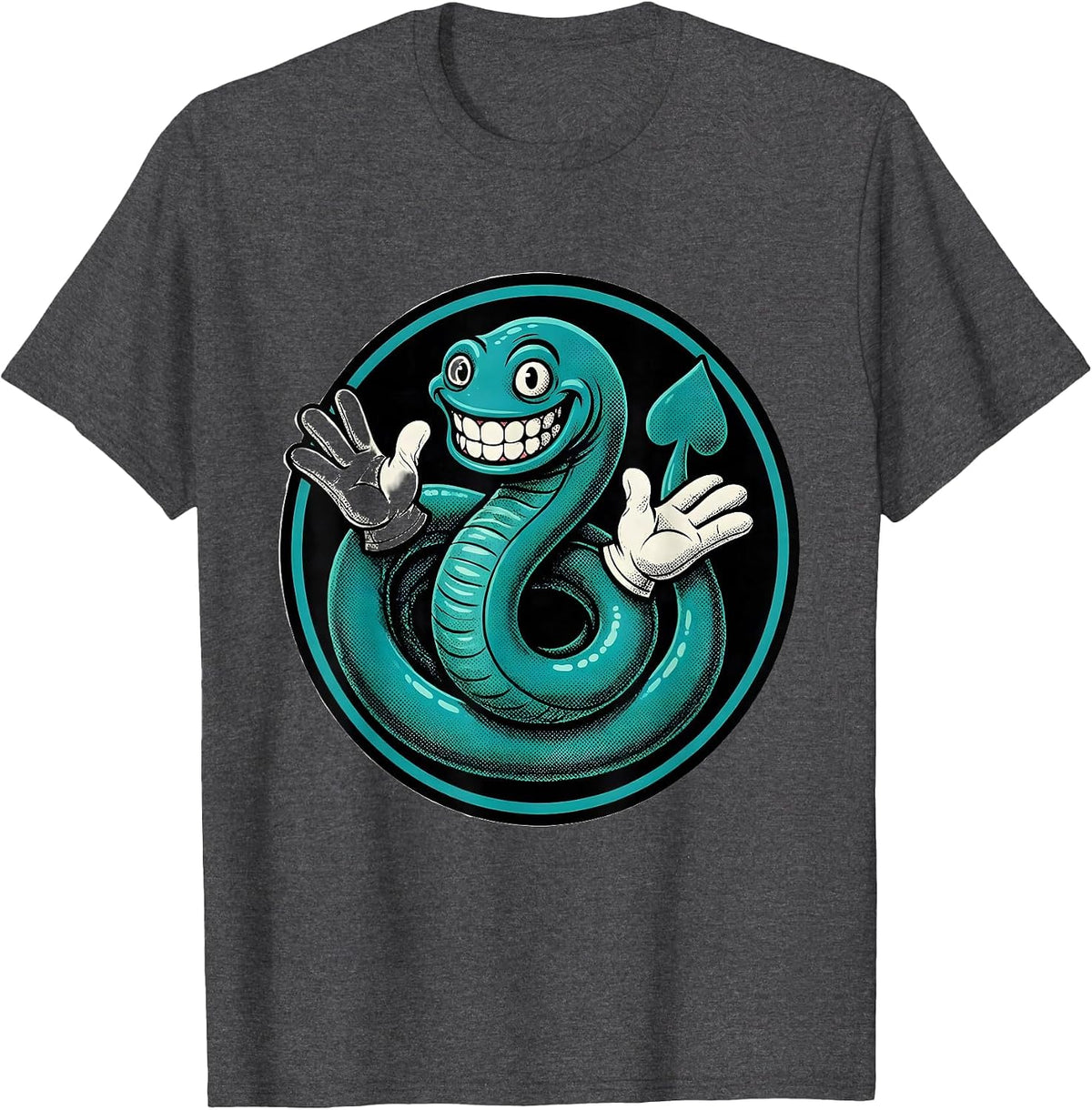 Electric Eel Glowing in Dark Water Illustration T-Shirt - Dark Heather Grey