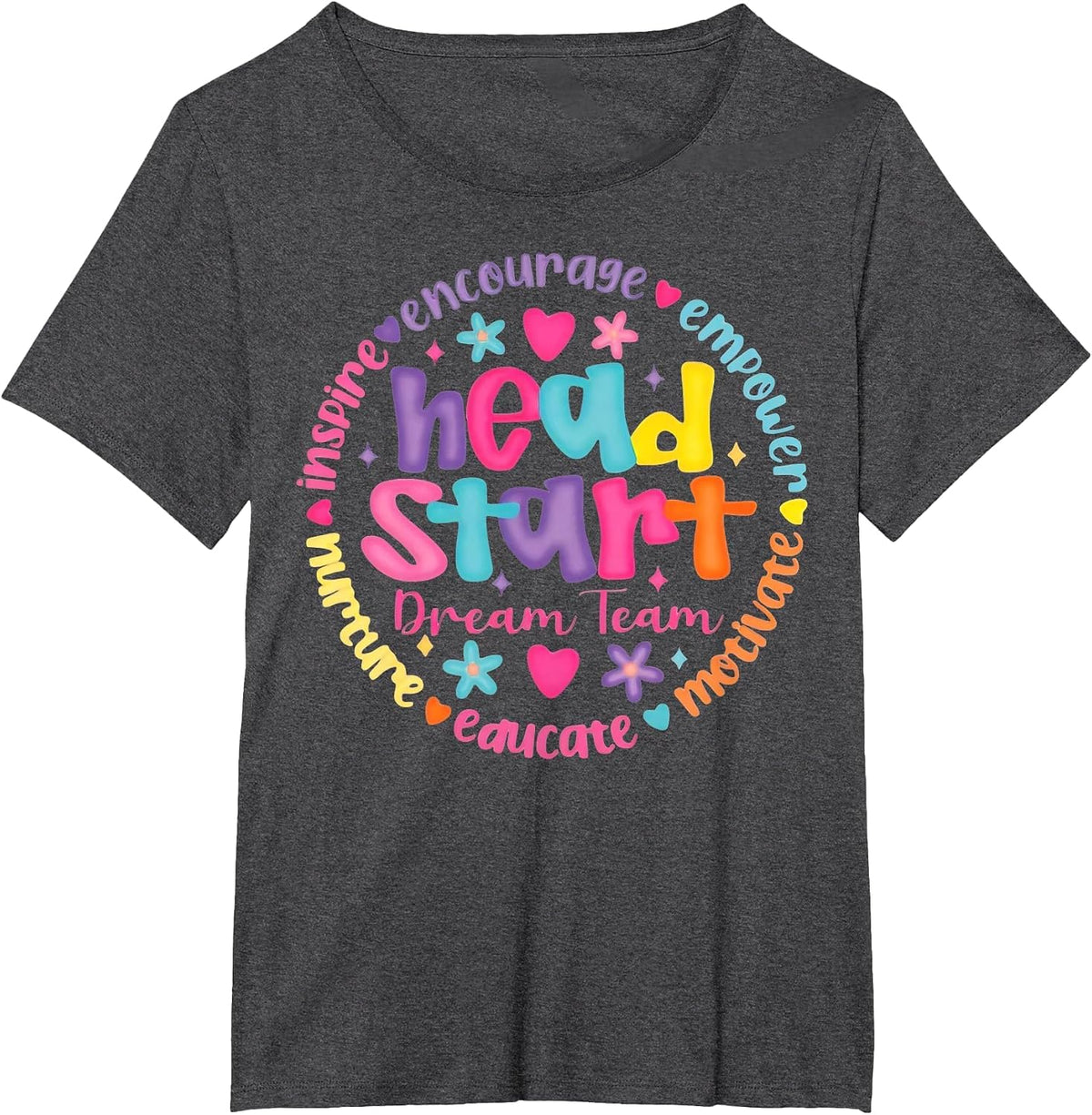 Head Start Dream Team Squad Teacher Headstart Back to School T-Shirt - Dark Heather Grey